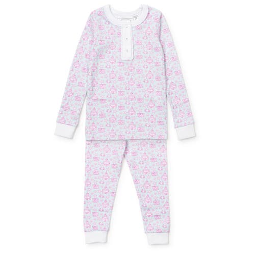 Shop Lila And Hayes Alden Girls' Pajama Pant Set In Sandcastles Pink