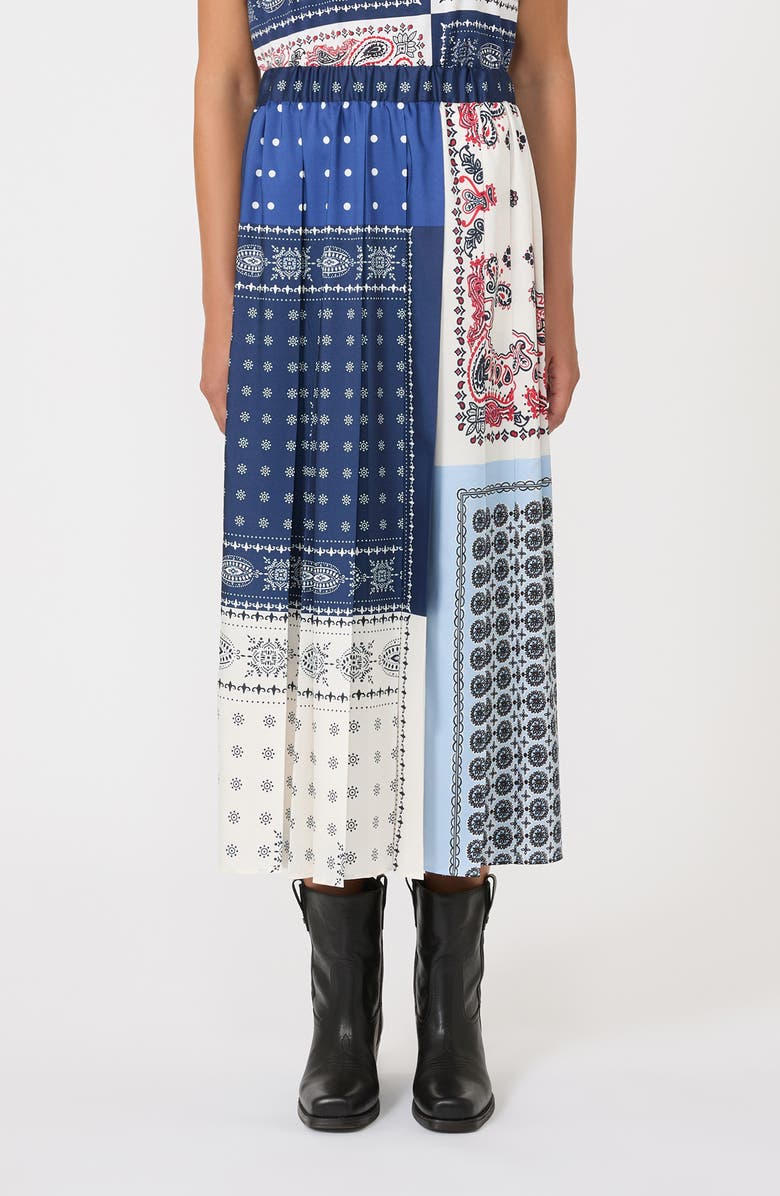 Weekend Max Mara Luna Patchwork Maxi Skirt, Main, color, Navy