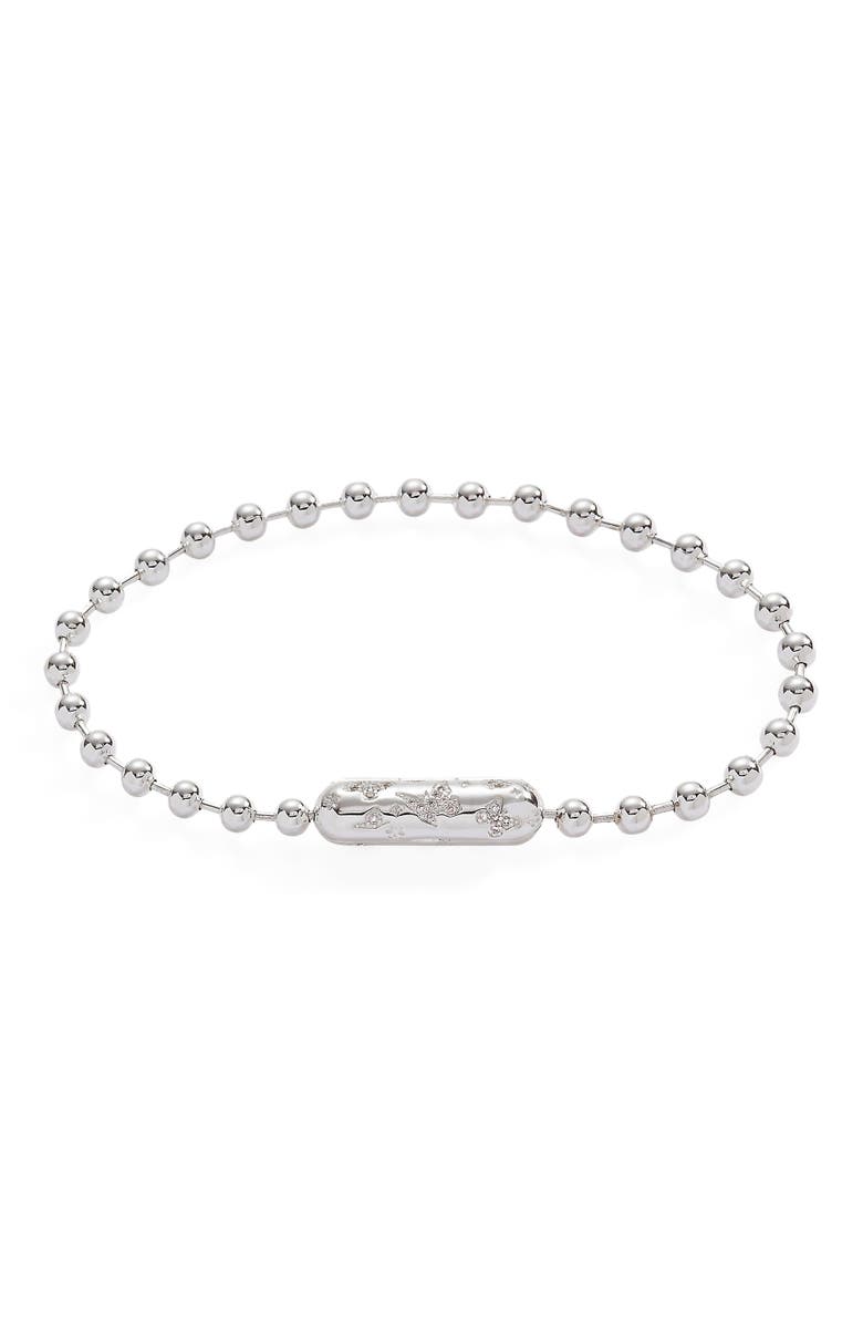 Alex and Ani Ball Chain Barrel Closure Bracelet with Butterflies, Main, color, 