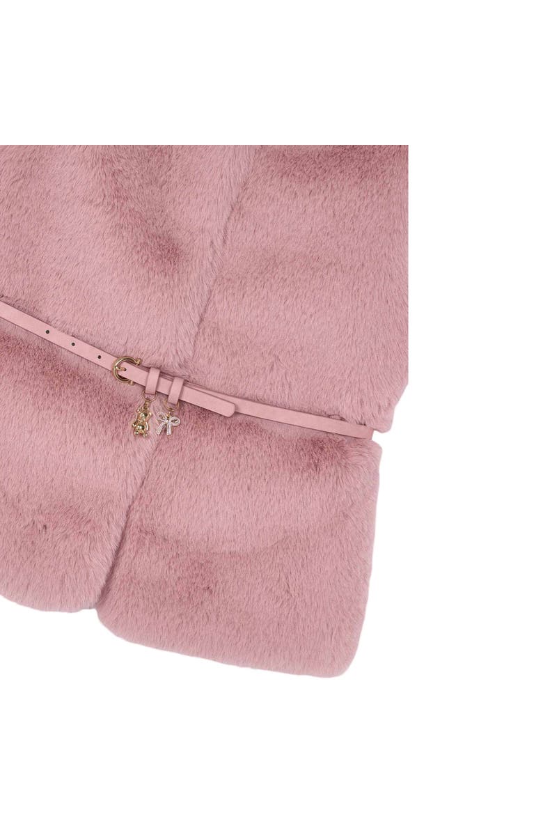 Mayoral Belted Faux Fur Vest, Alternate, color, Pink