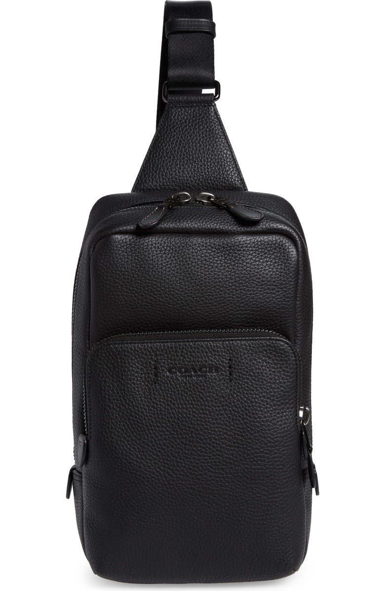 COACH Leather Sling Pack, Main, color,