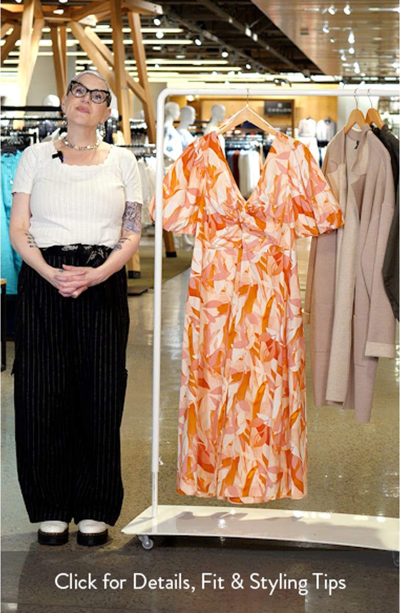 Aura Cascade Puff Sleeve Cotton Midi Dress, sales video thumbnail