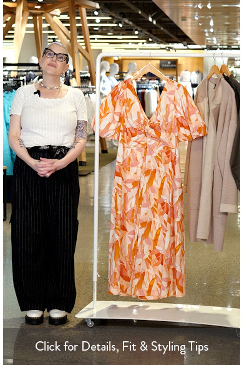 Aura Cascade Puff Sleeve Cotton Midi Dress video