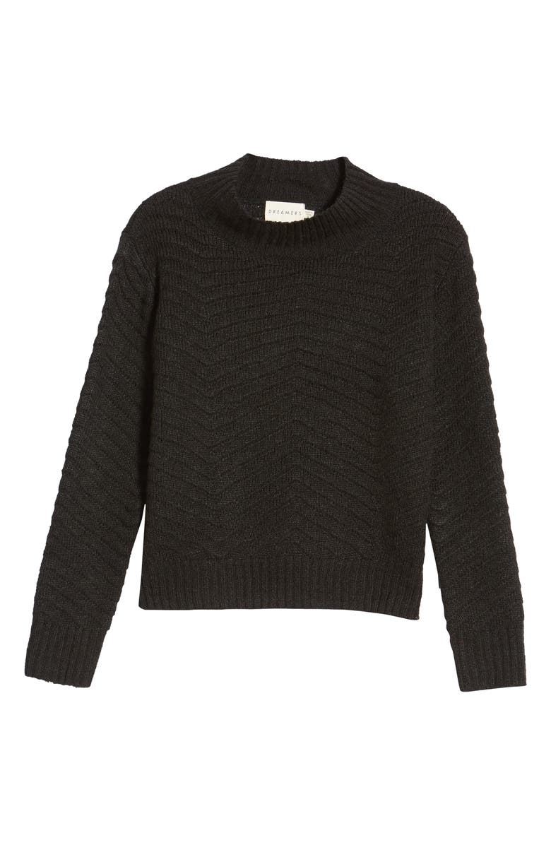 Dreamers by Debut Chevron Stitch Mock Neck Sweater, Alternate, color,