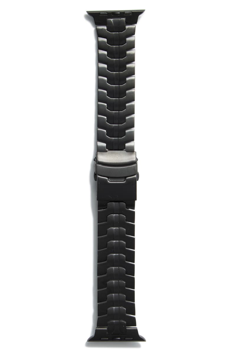 NORDSTROM RACK Stainless Steel Bracelet Apple Watch<sup>®</sup> Watchband, Alternate, color, Black- Stainless