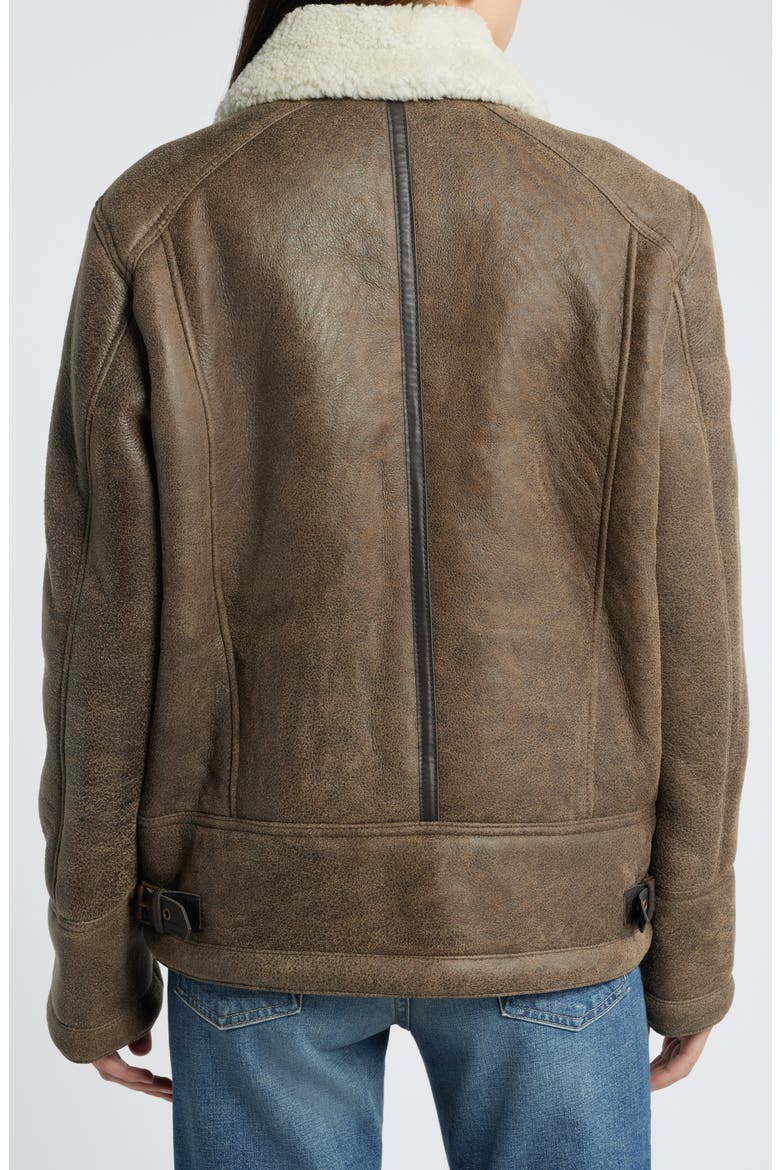 Genuine Shearling Lined Bomber Jacket, Alternate, color, BROWN