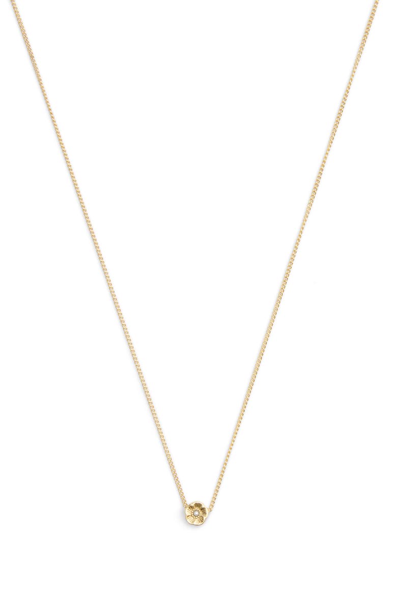 COACH Faux Pearl Tearose Pendant Necklace, Main, color,