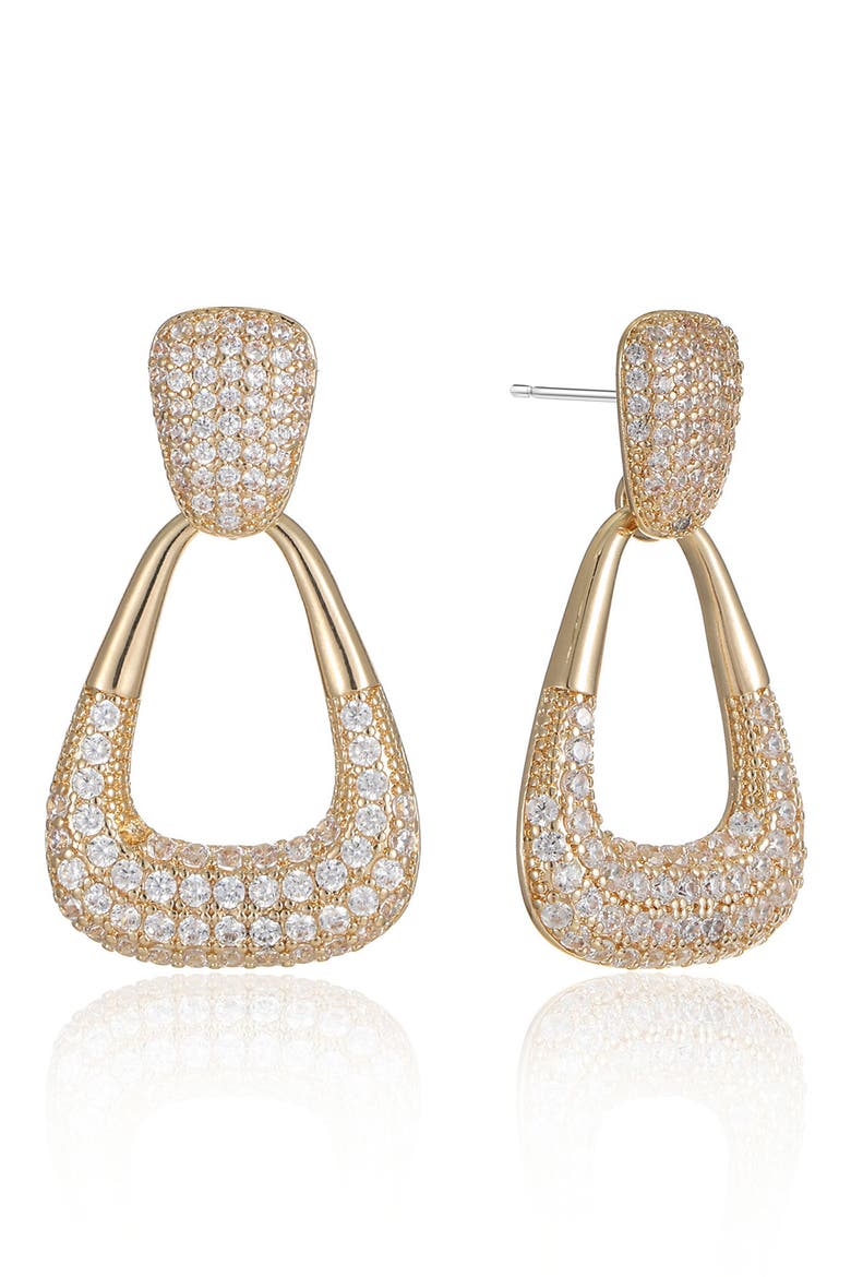 Sparkle Pavé Teardrop Earrings, Main, color, GOLD