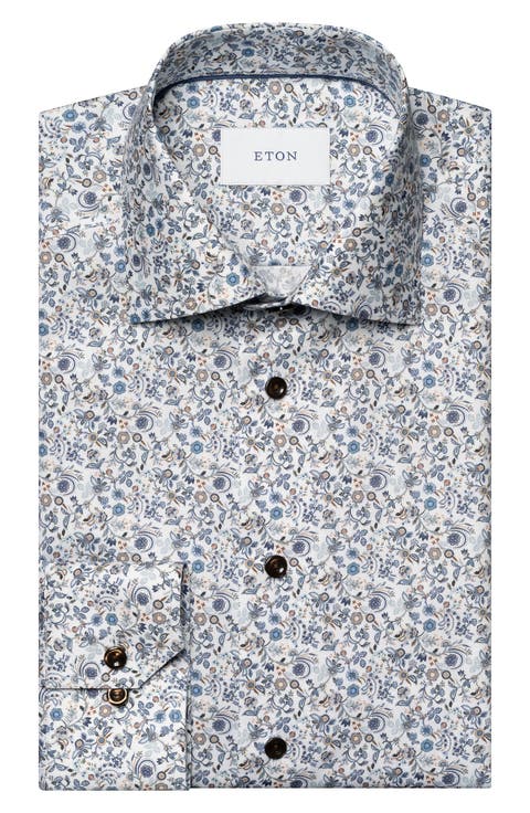 Slim Fit Floral Dress Shirt