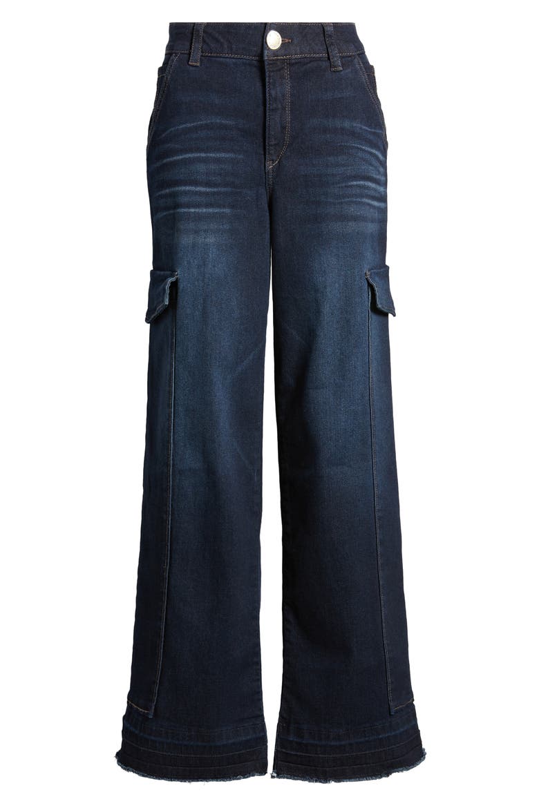 'Ab'Solution Skyrise Wide Leg Cargo Jeans, Alternate, color, DINA