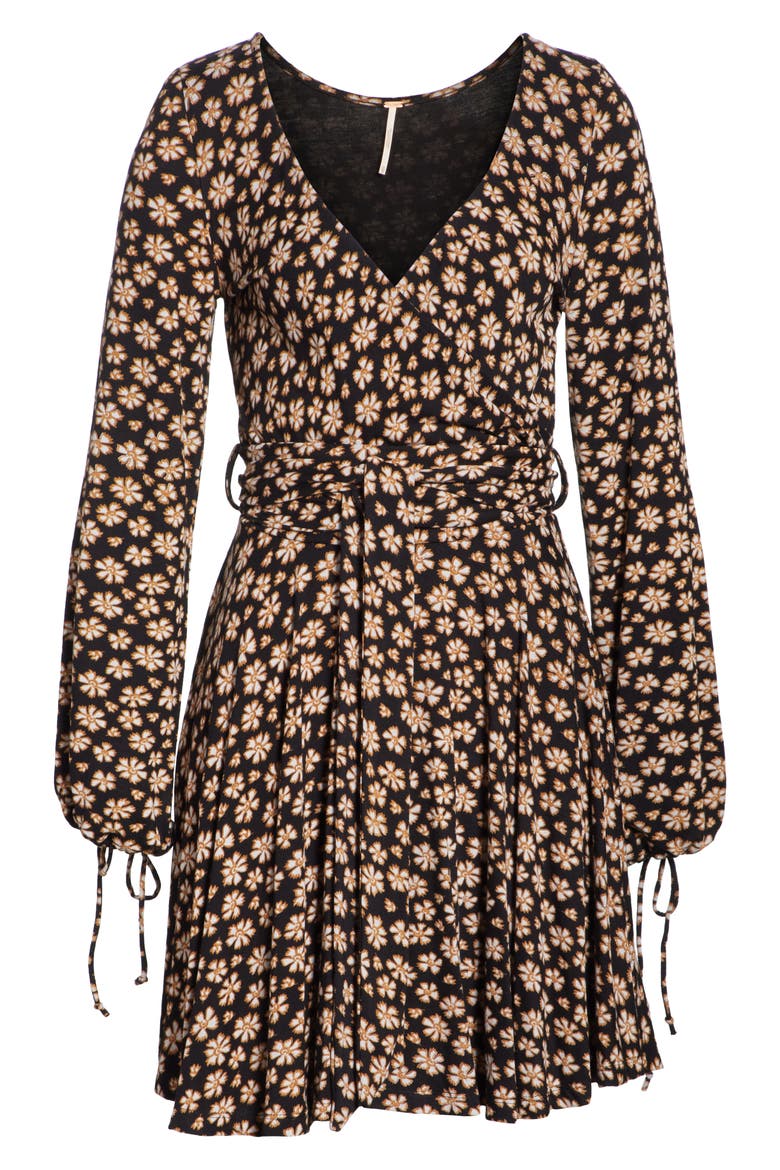 Pradera Floral Minidress, Alternate, color, BLACK