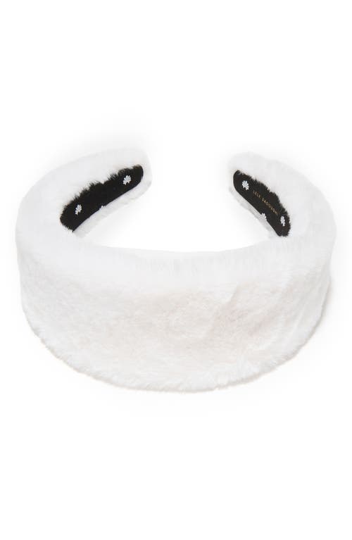 Lele Sadoughi Brigitte Faux Fur Headband In White