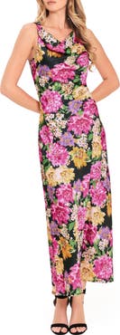 FLYING TOMATO Sleeveless Print Midi Dress