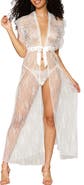 Dreamgirl Lace Robe & G-String Thong