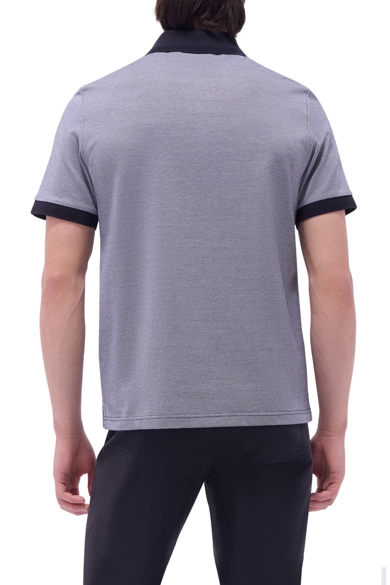 Tipped Cotton Piqué Polo, Alternate, color, BLACK
