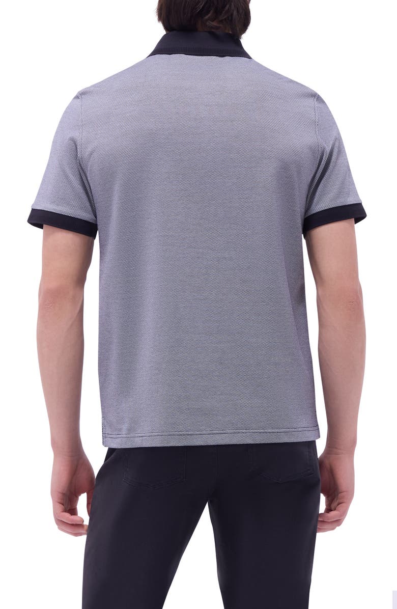 Bugatchi Tipped Cotton Piqué Polo, Alternate, color, Black