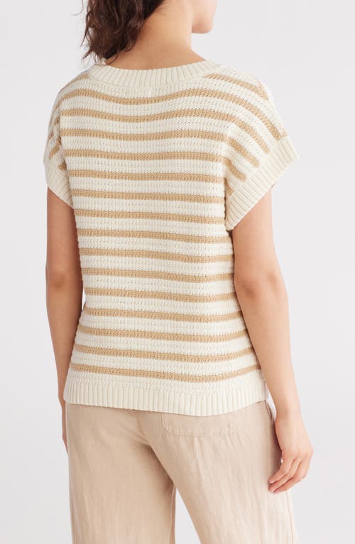 BLU PEPPER BLU PEPPER STRIPE SHORT SLEEVE KNIT SWEATER