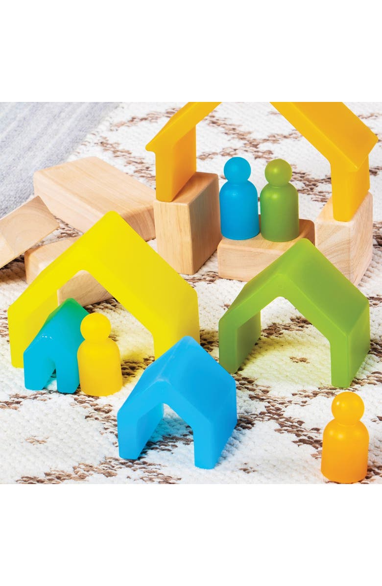 Kaplan Early Learning Company Discovery Stackers - Natural House - 5 Pieces, Alternate, color, Natural