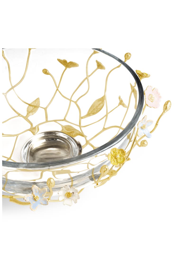 Wildflowers Large Glass Bowl, Alternate, color, GOLD