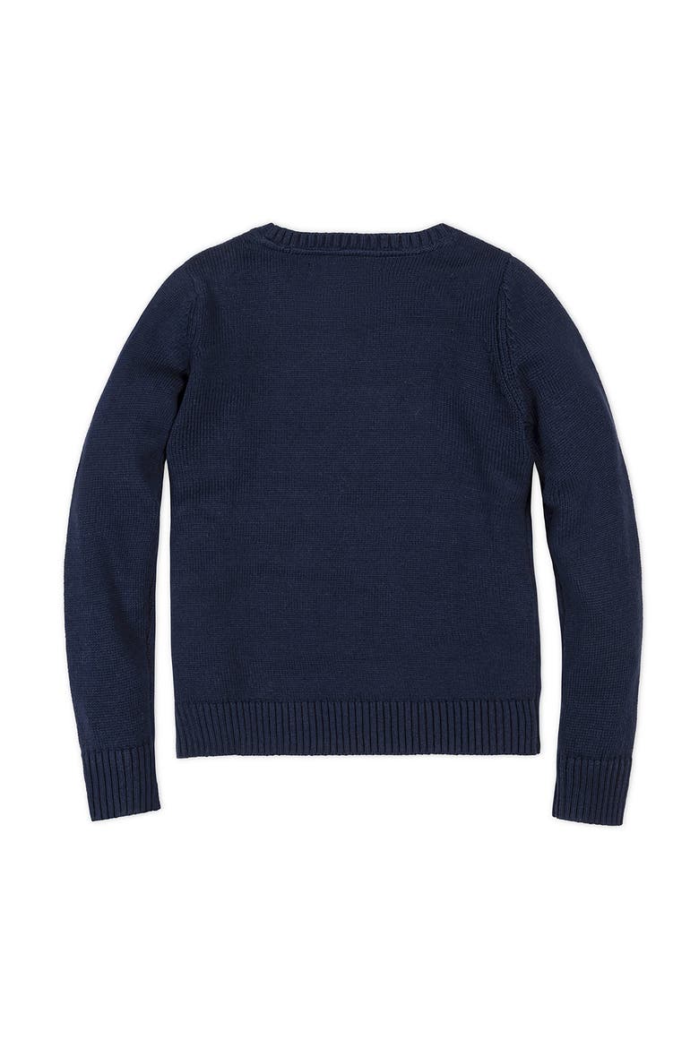 Kids' Organic Crew Neck Flag Sweater, Alternate, color, Navy Flag