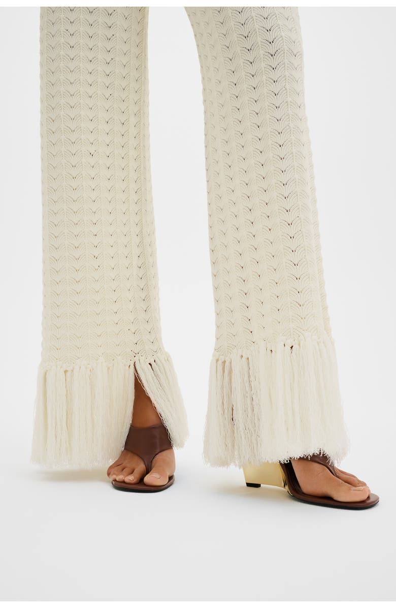 Malina Alycia Knitted Fringe Pants, Alternate, color, White
