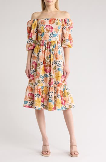 Vince Camuto Puff Sleeve Tiered Dress Nordstromrack