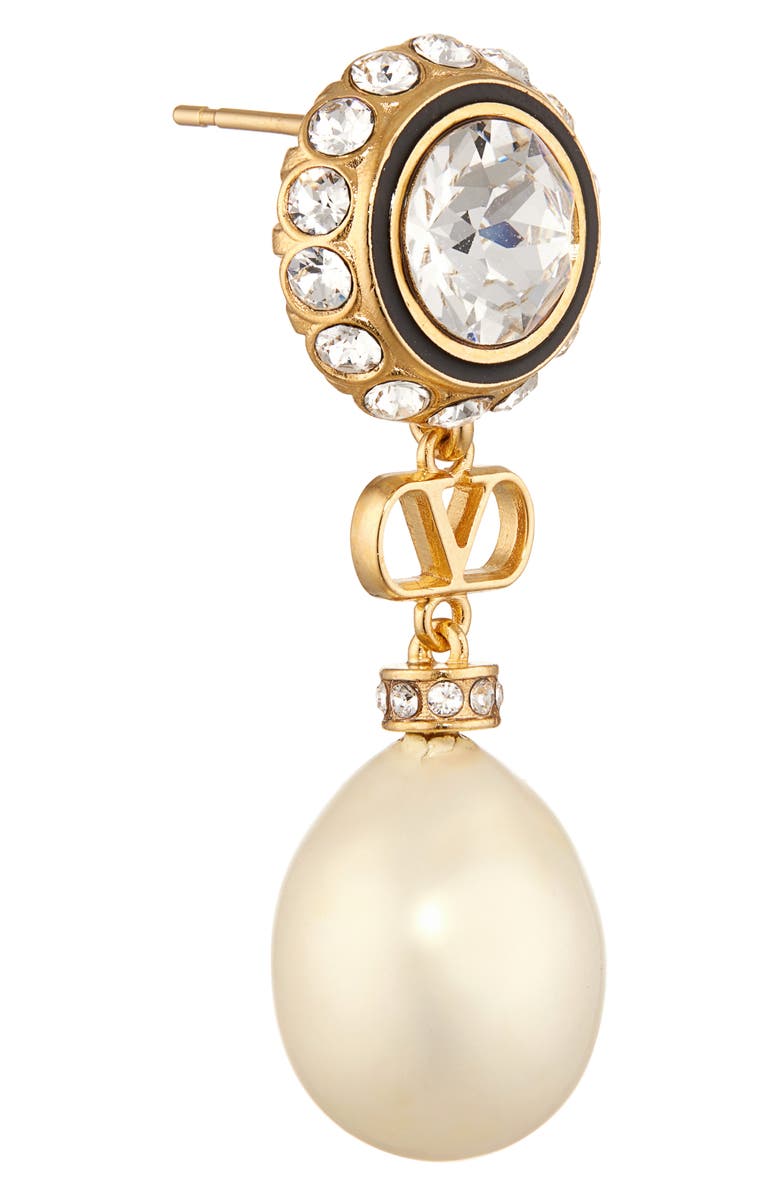 Valentino Garavani VLOGO Signature Drop Earrings, Alternate, color, Gold