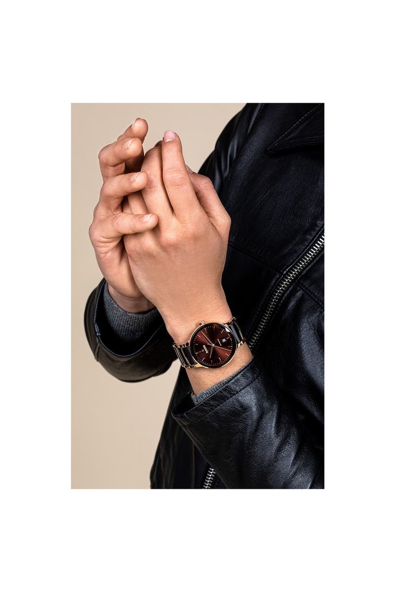Centrix Automatic Bracelet Watch, 39.5mm, Alternate, color, BROWN