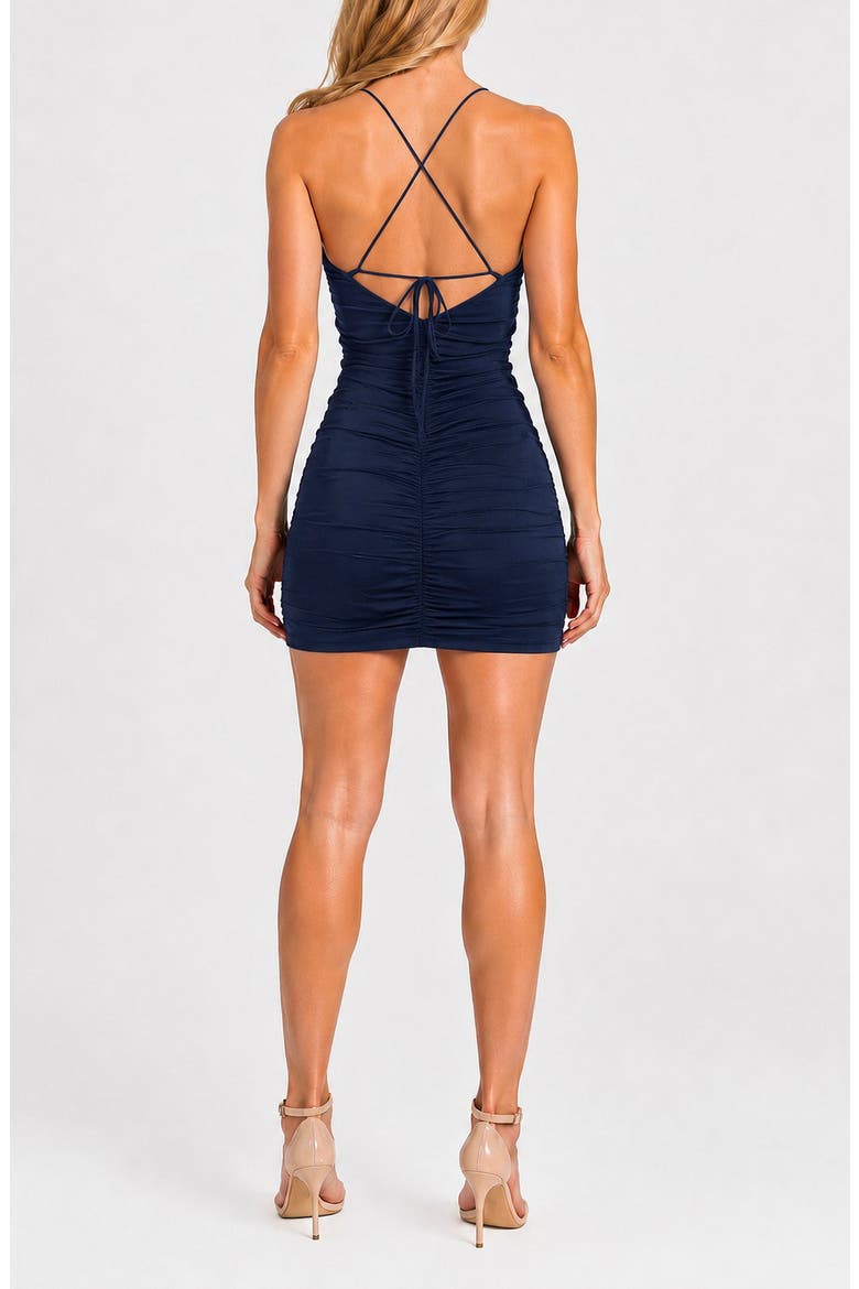 Ruched Jersey Minidress, Alternate, color, NAVY
