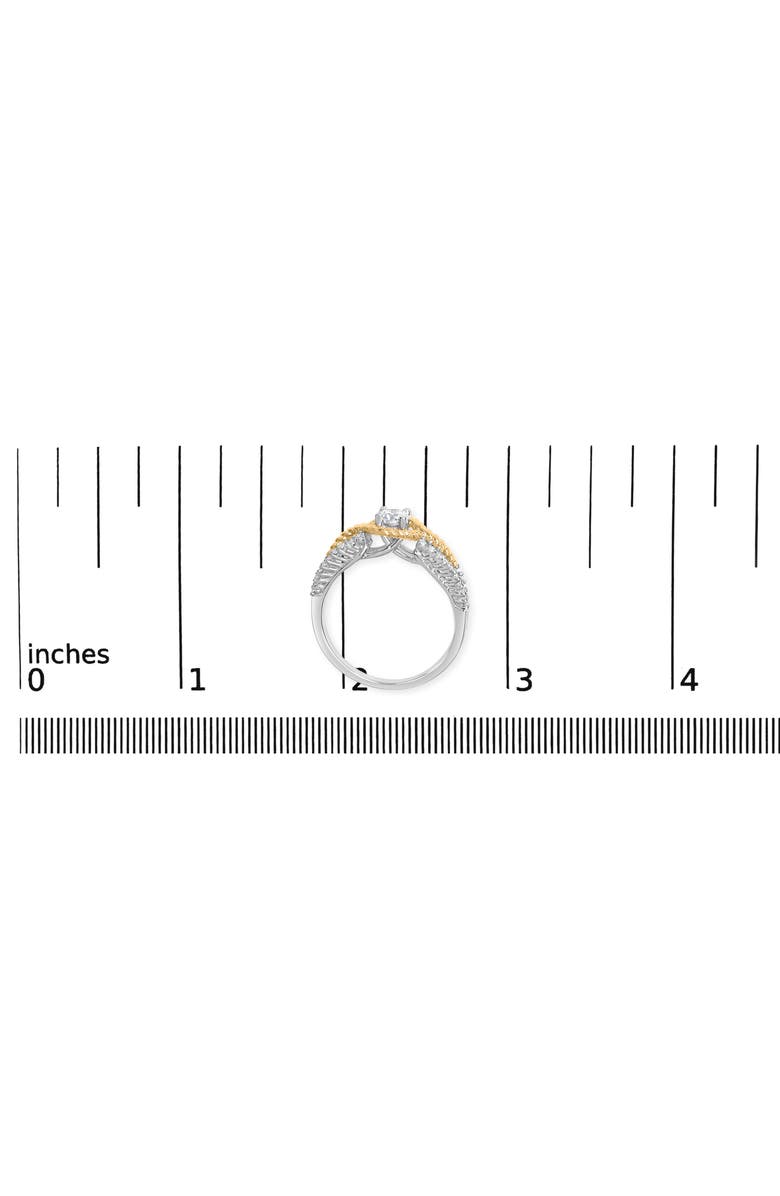 Haus of Brilliance 14K Two-Toned Gold Diamond 3/8 Cttw Diamond Split Shank and Halo Engagement Ring, Alternate, color, Yellow