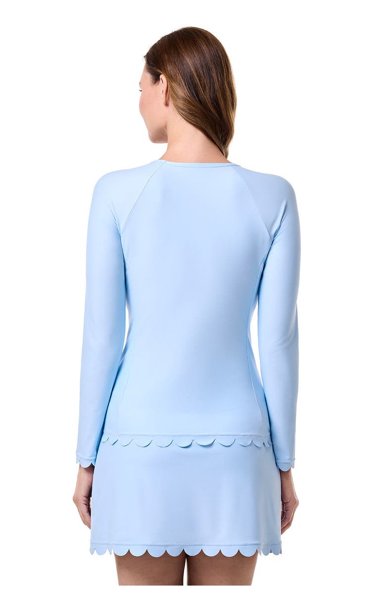 Coolibar Women's Scallop Long Sleeve Rash Guard - UPF 50+ Sun Protection - Stony Coral, Alternate, color, Skyride