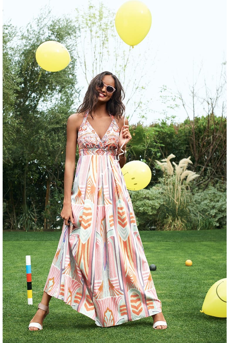 Beaded Print Maxi Dress (Nordstrom Exclusive), Alternate, color, PINK MULTI