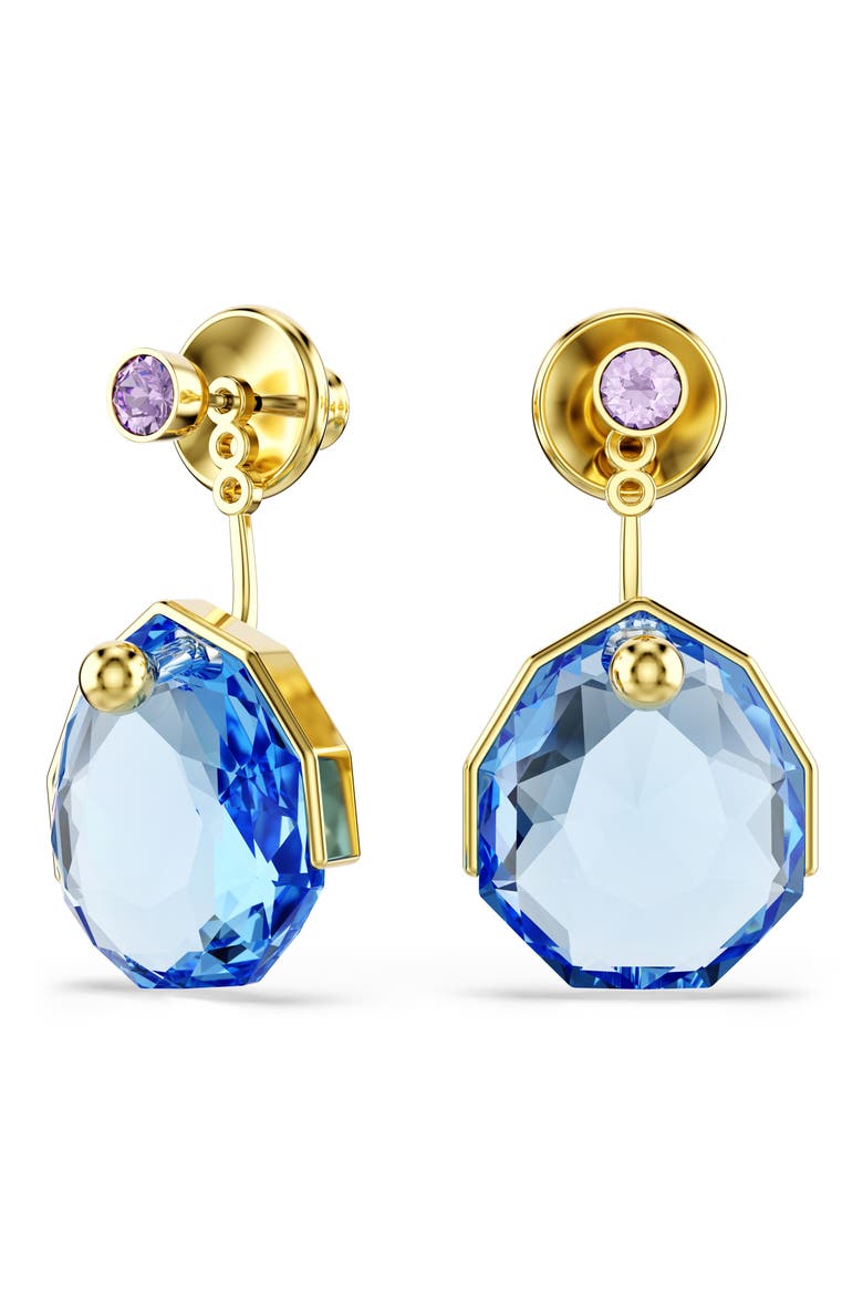 Gema Crystal Jacket Earrings, Main, color, BLUE