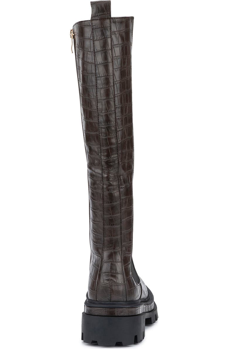 TORGEIS Madina Croc Embossed Lug Sole Boot, Alternate, color, Brown