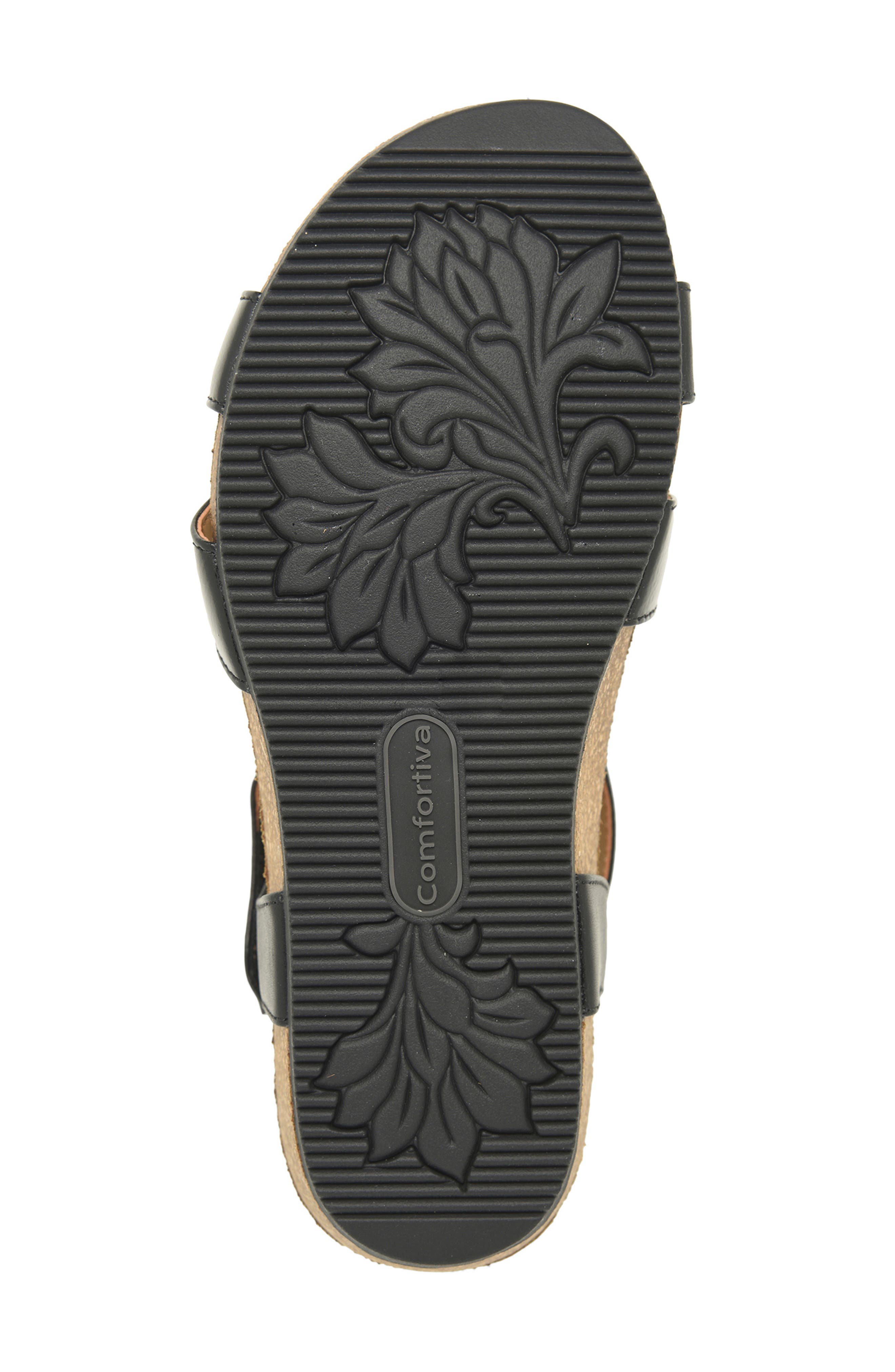 Comfortiva Garner Wedge Sandal, Alternate, color, Black