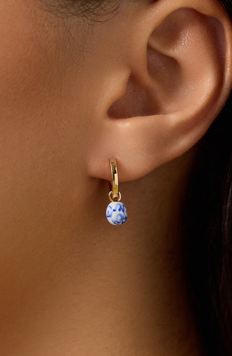 Ana Luisa Gold Drop Earrings - Lainey Marble Blue, Alternate, color, Marble Blue/ Gold