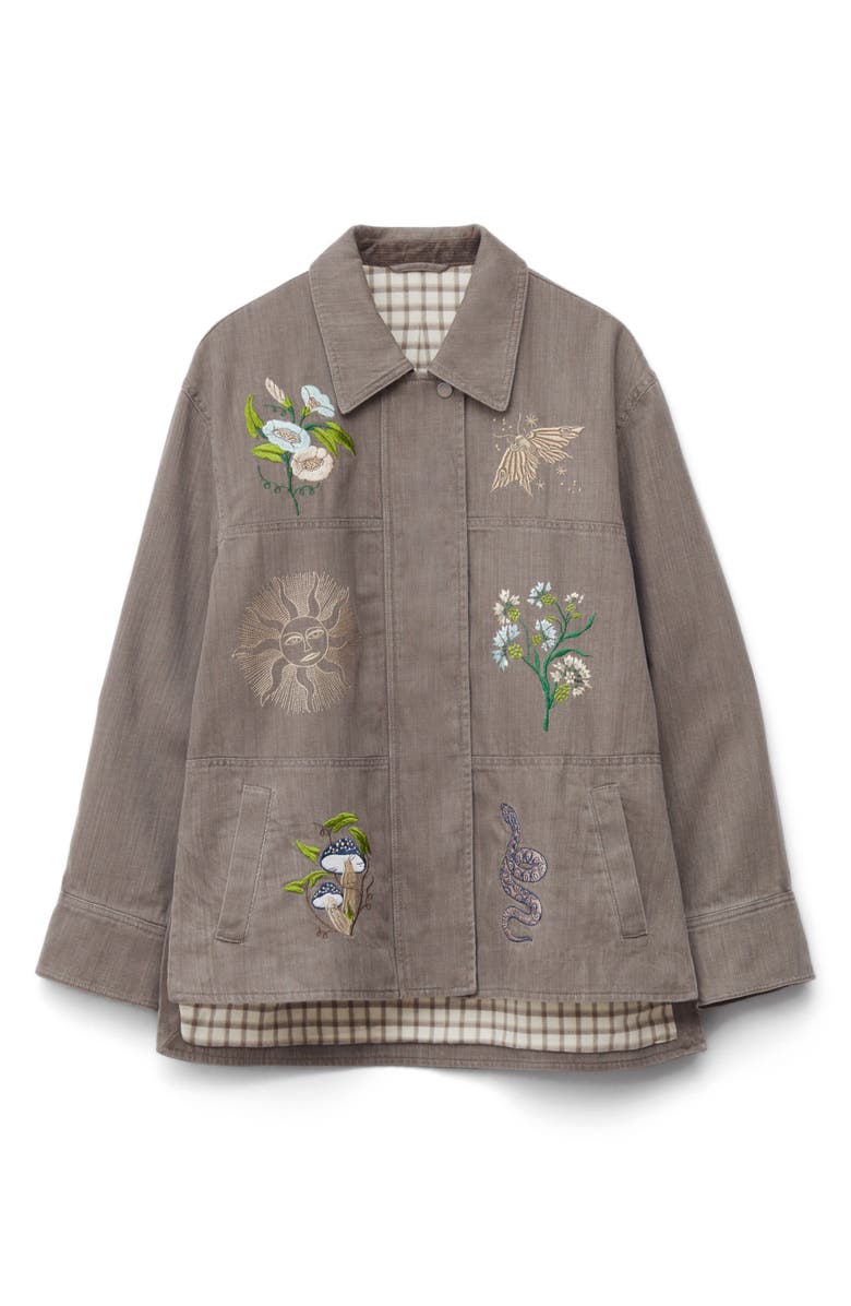 Embroidered Cotton Shirt Jacket