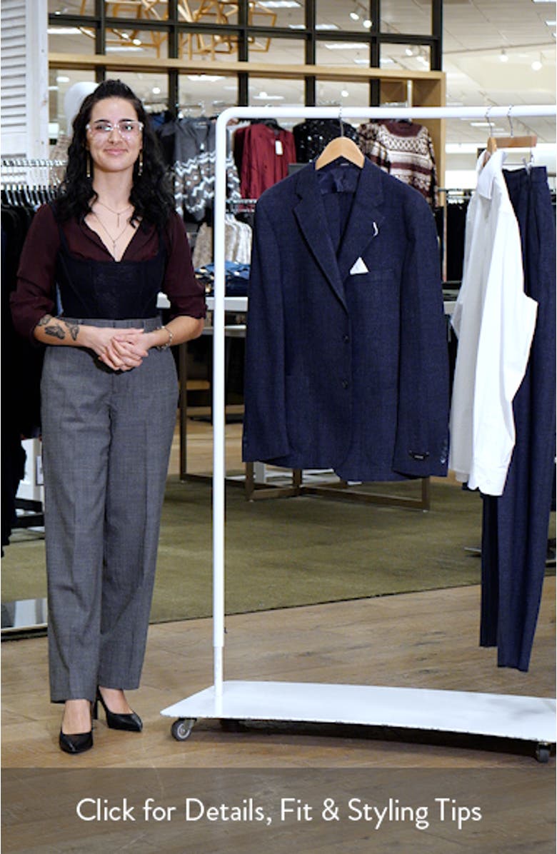 Icon Relaxed Fit Navy Microtexture Stretch Wool & Cashmere Suit, sales video thumbnail