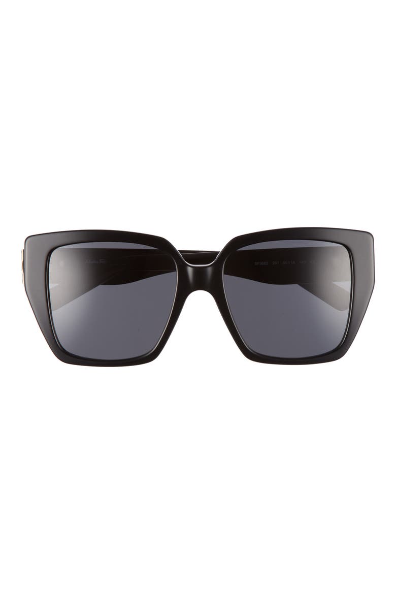 Vara 55mm Square Sunglasses, Main, color, BLACK/ GREY
