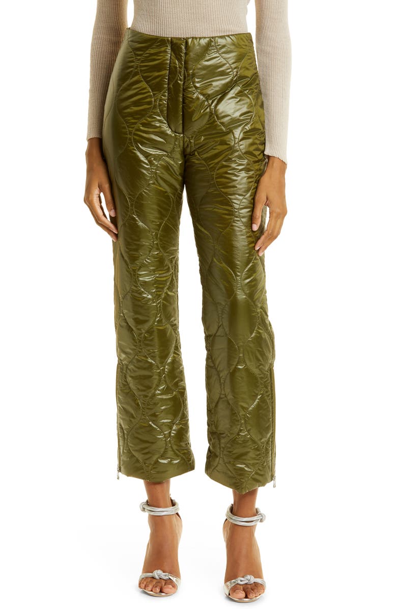 Baum und Pferdgarten Natara Quilted Zip Hem Crop Pants, Main, color, 