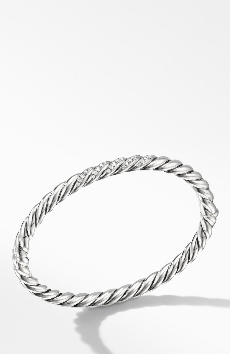 David Yurman Stax Cable Bracelet with Diamonds, Alternate, color, 