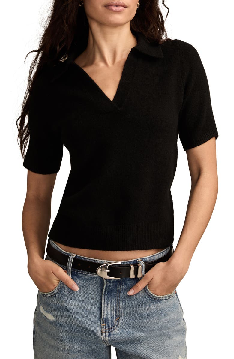 Lucky Brand Cloud Soft Johnny Collar Sweater, Main, color, 