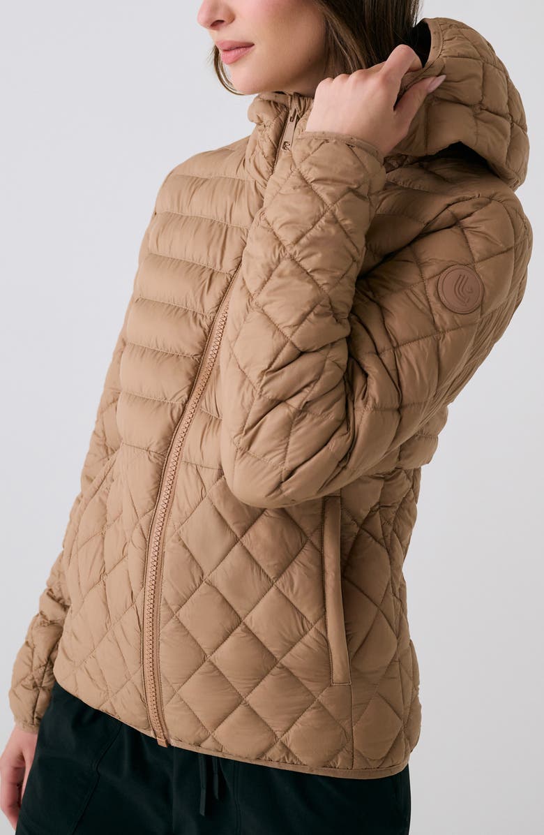 Lole The Base Packable Insulated Hooded Jacket, Alternate, color, Dune