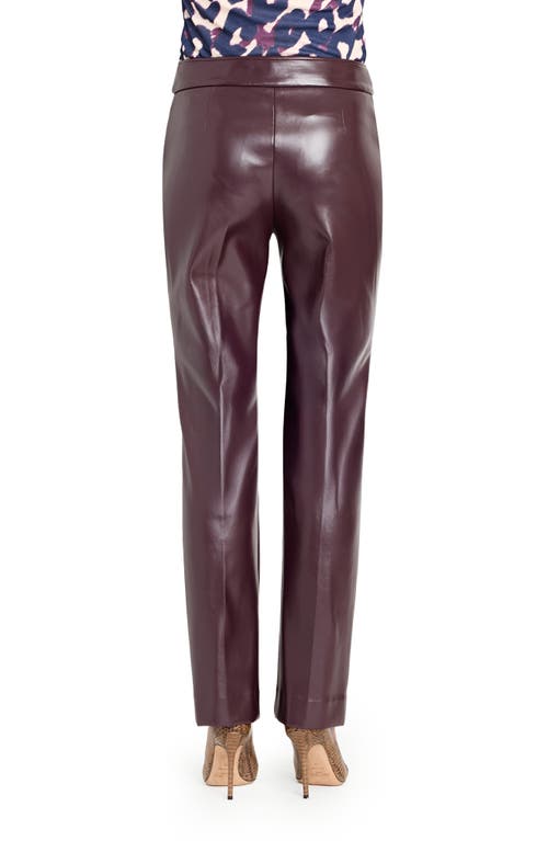Tahari Asl Faux Leather Pants In Burgundy
