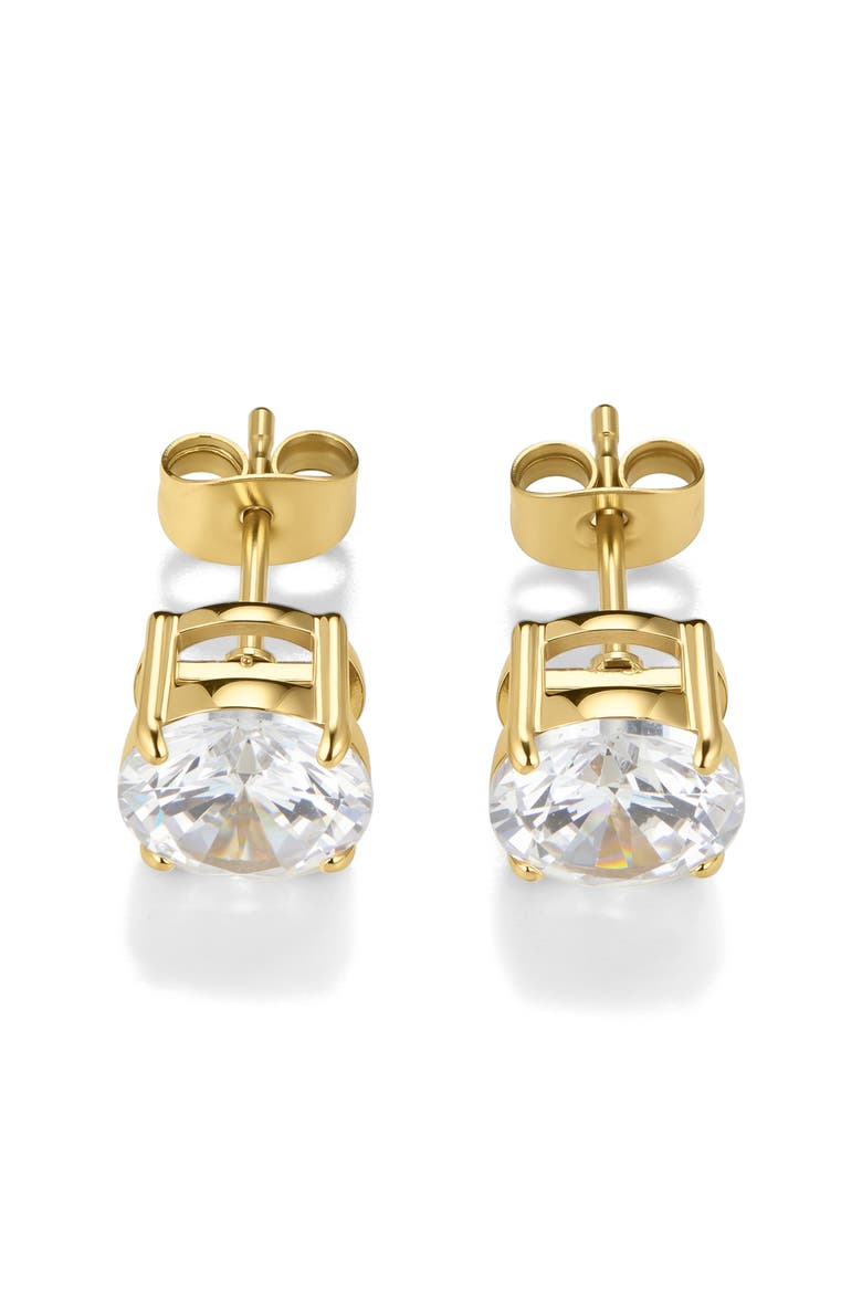 Classic Cubic Zirconia Tennis Stud Earrings, Alternate, color, GOLD