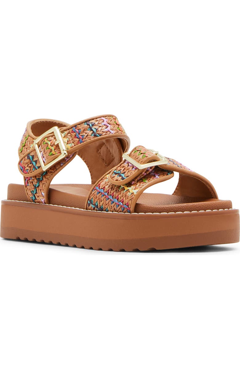 Steve Madden Kids' JGal Platform Sandal, Main, color, Cognac Multi