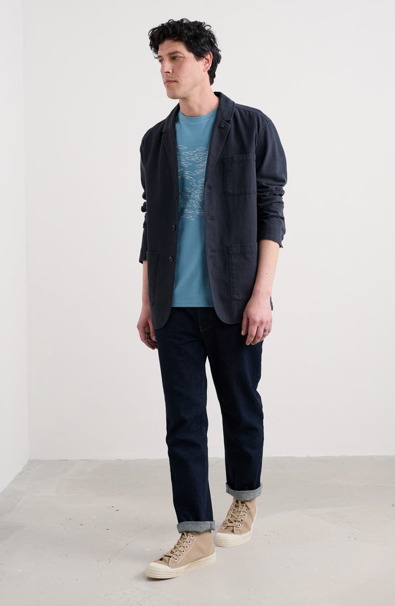 Seasalt Cornwall Midwatch Organic Cotton Graphic T-Shirt, Alternate, color, Shoal Sketch Hydrangea