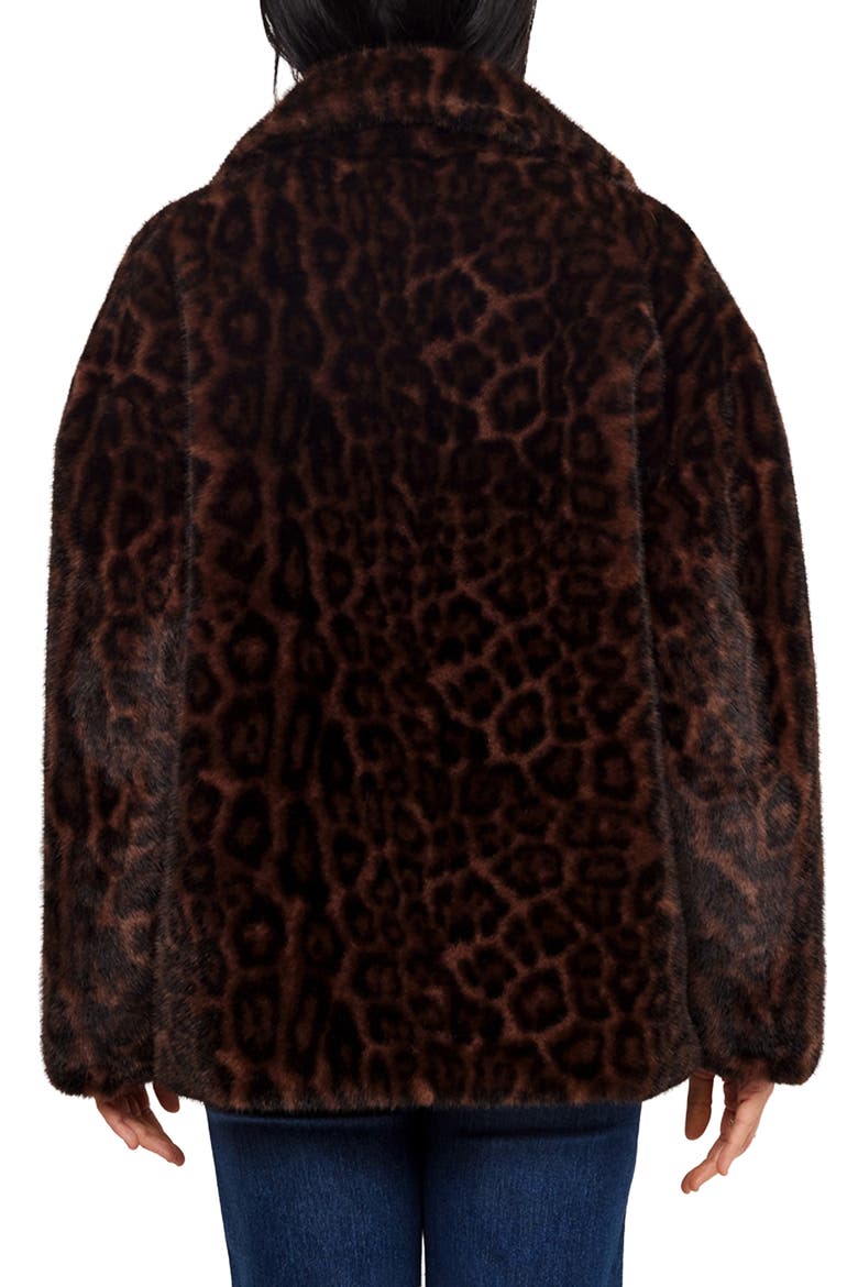 Leopard Print Faux Fur Coat, Alternate, color, LEOPARD