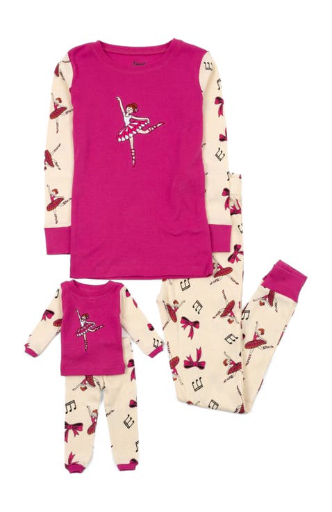 Girls Matching Doll Printed Cotton Pajamas, Fantasy & Character Prints (Toddler, Little Kid & Big Kid)