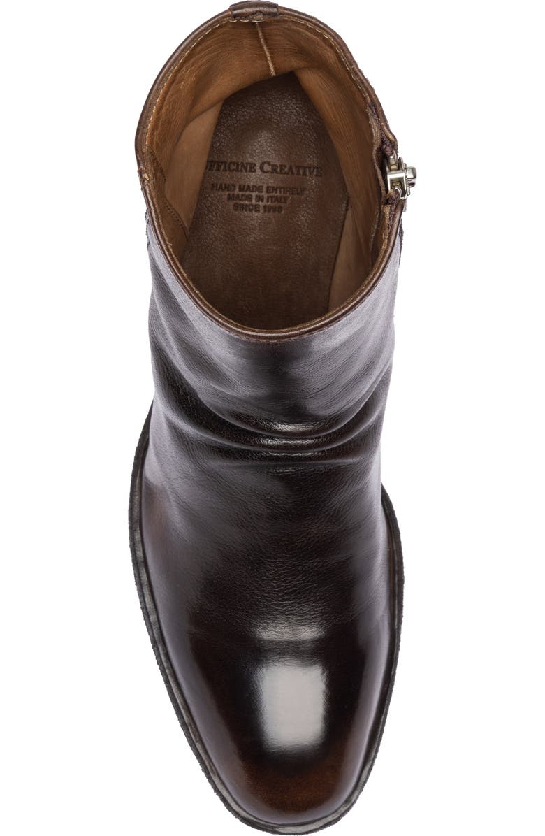 Officine Creative Sydne 008 Leather Pointed-Toe Bootie, Alternate, color, Dark Brown